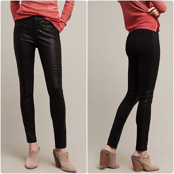 Anthropologie Denim - Anthropologie Pilcro Vegan Leather Ponte Jeans 28